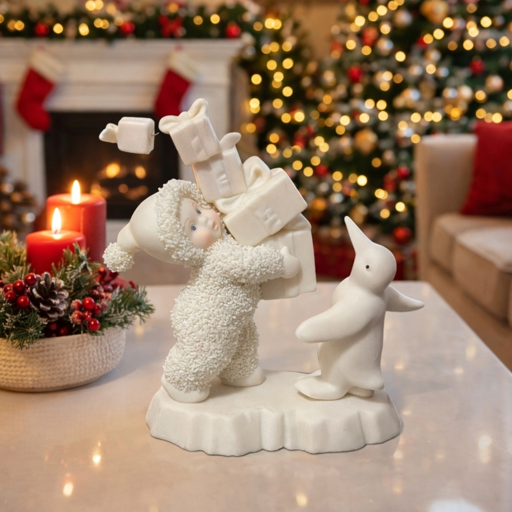 Dept 56 Snowbabies I Have Lots to Give Figurine Vintage 2002 Child with Penguin